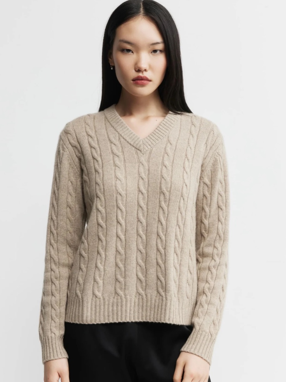 Club Monaco 💯 LambsWool Camel VNeck Cable Sweaters Size XXL|TTG